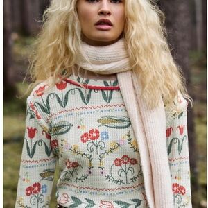 Free People - Cream Multicolor Top M